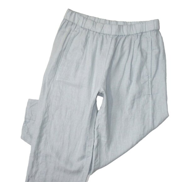 NWT Eileen Fisher Garment-Dyed Organic Linen Lantern Ankle in Geyser Pants S - Picture 3 of 6